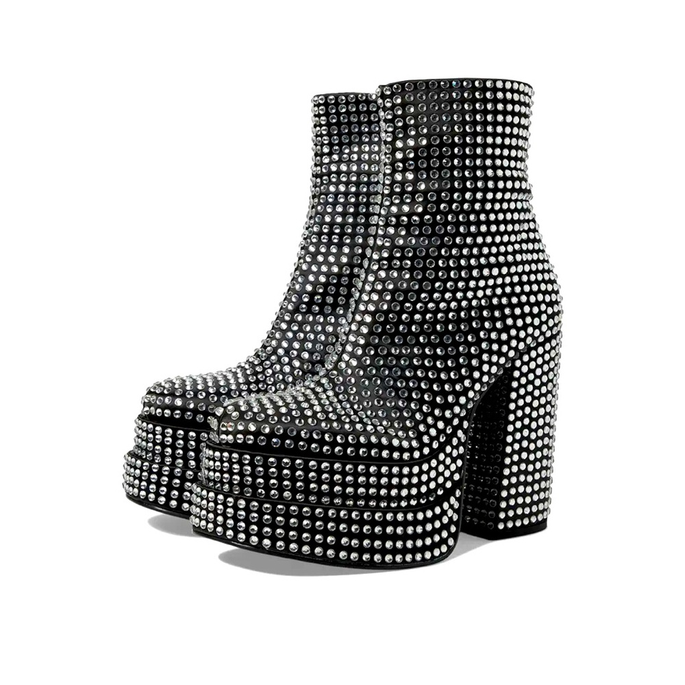 Steve Madden cobra rhinestone boots 8